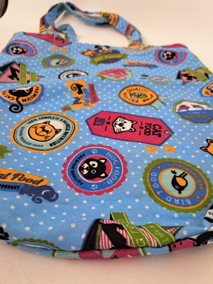 Bolso tote bag flores cat dog - Imagen 2