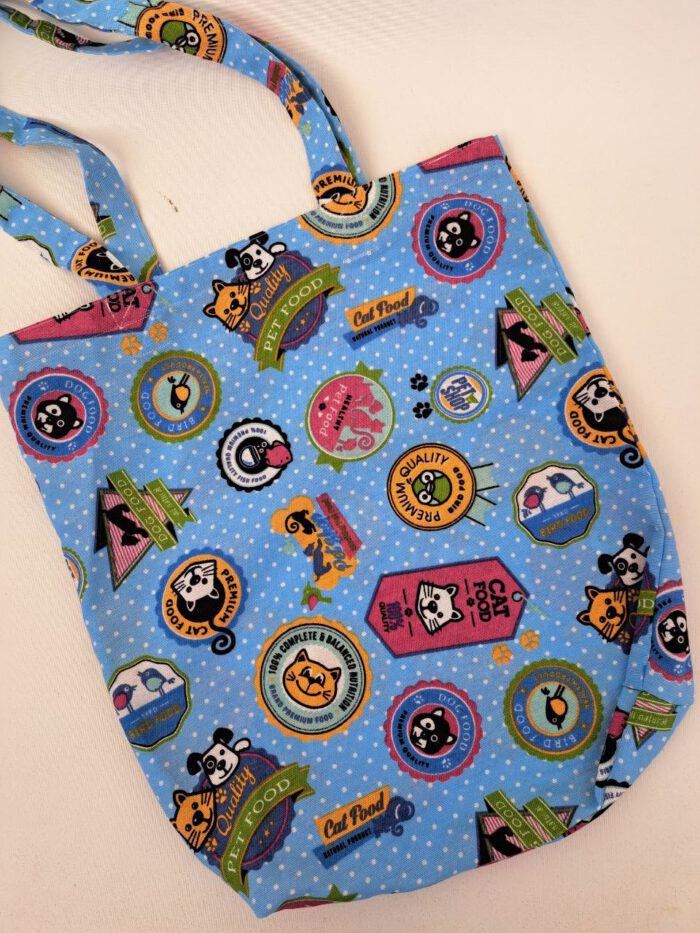 Bolso tote bag flores cat dog